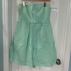 J Crew strapless seersucker mint green dress